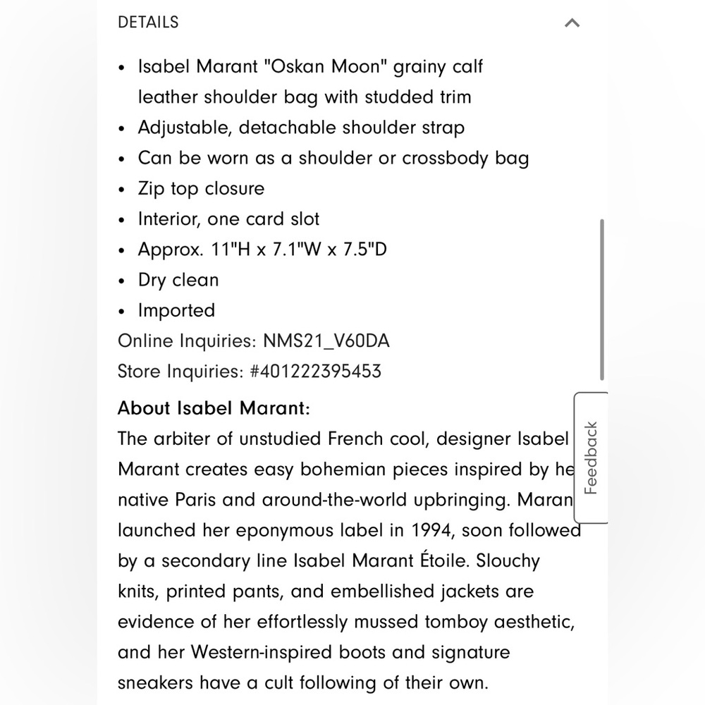 Isabel Marant Oksan Moon leather shoulder bag - Picture 10 of 11